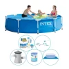 Outlet Simbassäng Med Tillbehör - 6-delad - Intex Metallram Rund 305x76 cm Pooler