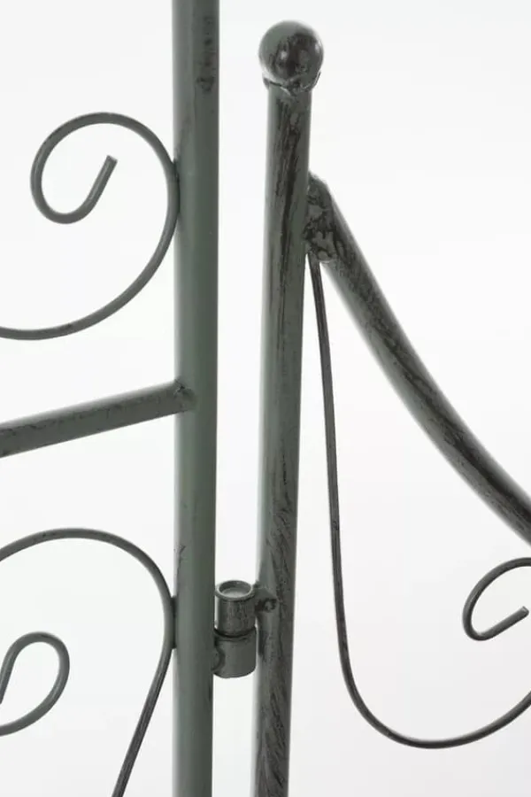 Sina Rose Arch with Gate - Antique Green Metal Garden Trellis for Climbing Plants, Durable and Easy Assembly