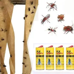 Sale Skadedjursfälla, flugavvisande papper, 4 rullar klibbigt papper för att eliminera flugor och insekter - A[F92648703] Flugsmällor