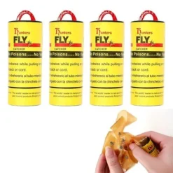 Clearance Skadedjursfälla, kraftfull flugfälla, 4 rullar, sticky board, flugfälla, mördare, limstift - 4 rullar[A58] Flugsmällor
