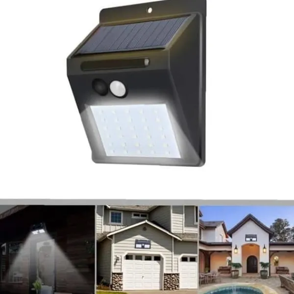 Säkerhetsbelysning - Solarlampor - 30 LED - Vattentålig IP65 - Rörelse-detektor - Solar
