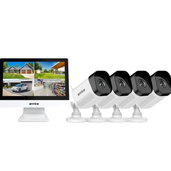 Säkerhetskamera, 8MP upplösning, nattseende upp till 100 fot,4PCS 8MP Kameror