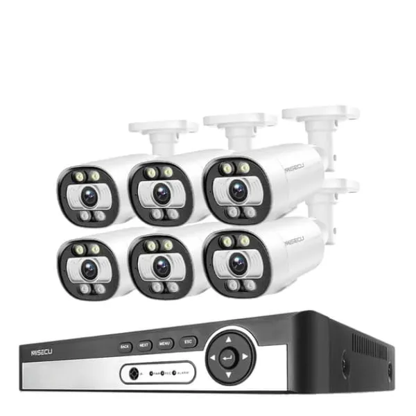 Säkerhetskamerasystem, AI-ansiktsigenkänning, färgnattsyn,8CH NVR 6ST KAMERA 5MP, 1T