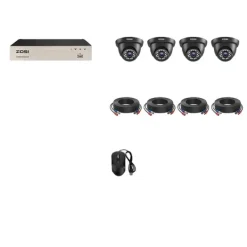 Säkerhetskamerasystem, 8-kanals DVR-inspelare, inomhus- och utomhuskameror, N-typ, 2T