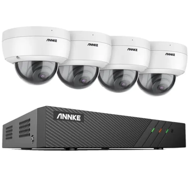 Säkerhetskamerasystem, 5MP upplösning, 8-kanals videoingång, MicroSD lagring,8CH NVR 4Pcs Kamera-a, 2T