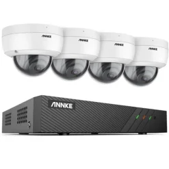 Säkerhetskamerasystem, 5MP upplösning, 8-kanals videoingång, MicroSD lagring,8CH NVR 4Pcs Kamera-a, 2T