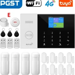 Discount Säkerhetssensor, Trådlös Anslutning, Smarta Hem Integration,4G WiFi Kit E, EU-kontakt Hemlarmsystem