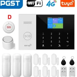 Säkerhetssensor, Trådlös Anslutning, Smarta Hem Integration,4G WiFi Kit D, EU Kontakt