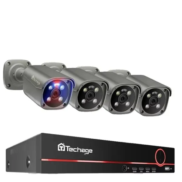 Säkerhetssystem, 8-kanal, 4K IP-kameror,1T Inbyggd HDD, 8CH 4St 8MP Kamera