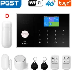 Best Säkerhetssystemkit, trådlös anslutning, smart hem-integration, dörr/fönster sensor,4G WiFi Kit A, EU-plugg Hemlarmsystem