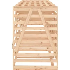 Skjul för 4 sopkärl i massiv furu - Träskjul för soptunnor | Färg: Natur | Storlek: Standard