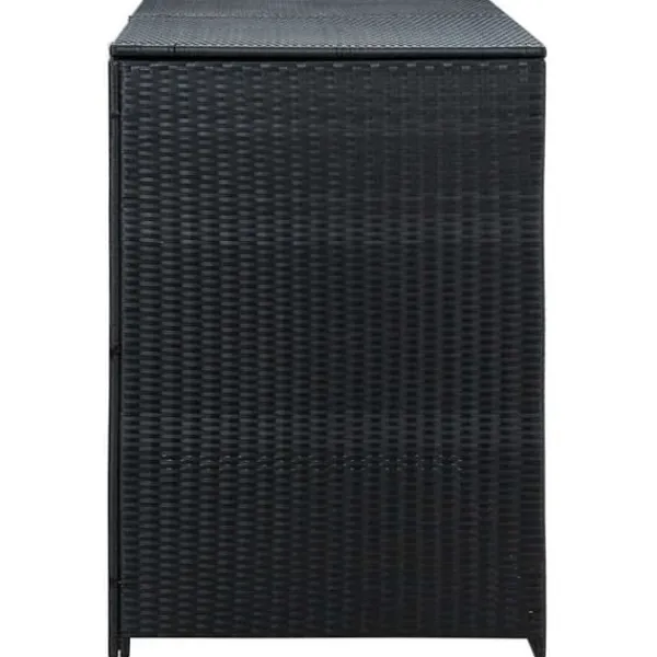 Hot Skjul för 2 soptunnor i konstrotting - Förvaringslösning | Färg: Svart | Storlek: 148x80x111 cm Skjul, Garage & Carports