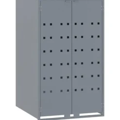 Clearance Skjul för sopkärl för 5 platser grå 345x79x117 cm stål Skjul, Garage & Carports