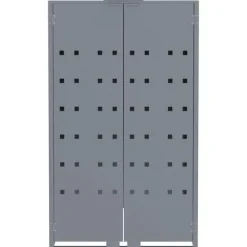 Skjul för sopkärl för 2 platser - Förvaring i stål | Färg: Grå | Storlek: 138x79x117 cm