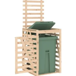 Best Skjul för sopkärl i massiv furu - Ventilerad design | Storlek: 84x90x128,5 cm Kompostering