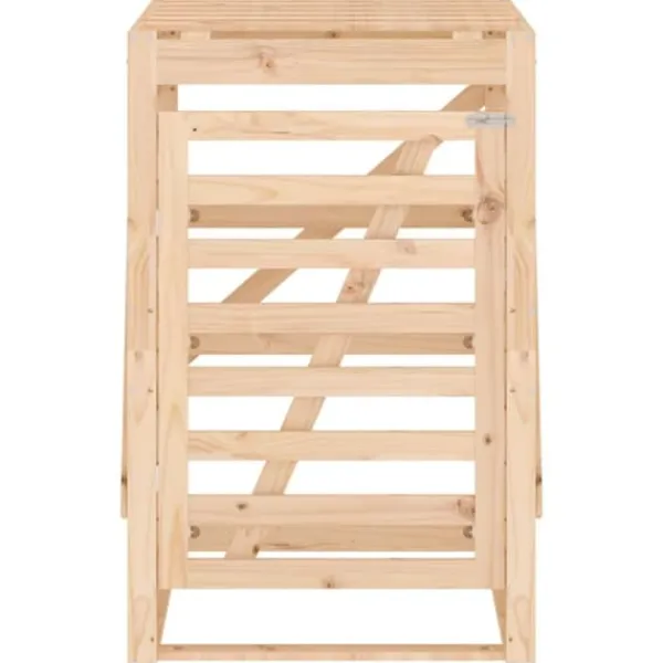 Best Skjul för sopkärl i massiv furu - Ventilerad design | Storlek: 84x90x128,5 cm Kompostering