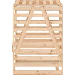 Best Skjul för sopkärl i massiv furu - Ventilerad design | Storlek: 84x90x128,5 cm Kompostering
