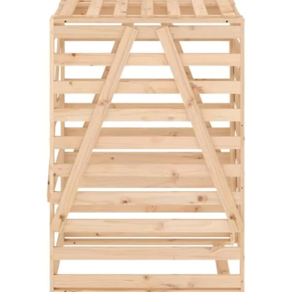 Best Skjul för sopkärl i massiv furu - Ventilerad design | Storlek: 84x90x128,5 cm Kompostering