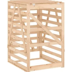 Best Skjul för sopkärl i massiv furu - Ventilerad design | Storlek: 84x90x128,5 cm Kompostering