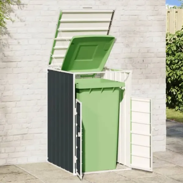 Discount Skjul för sopkärl i stål - Hållbar och elegant lösning för trädgården | Färg: Antracit | Storlek: 72x81x115 cm Skjul, Garage & Carports