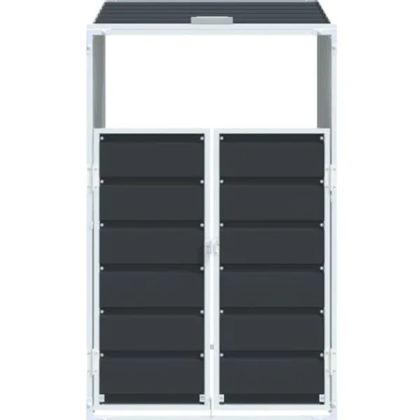 Discount Skjul för sopkärl i stål - Hållbar och elegant lösning för trädgården | Färg: Antracit | Storlek: 72x81x115 cm Skjul, Garage & Carports