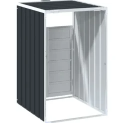 Discount Skjul för sopkärl i stål - Hållbar och elegant lösning för trädgården | Färg: Antracit | Storlek: 72x81x115 cm Skjul, Garage & Carports