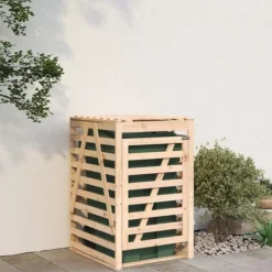 vidaXL Skjul för sopkärl 84x90x128,5 cm massiv furu