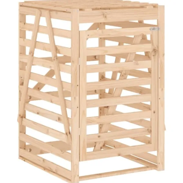 vidaXL Skjul för sopkärl 84x90x128,5 cm massiv furu
