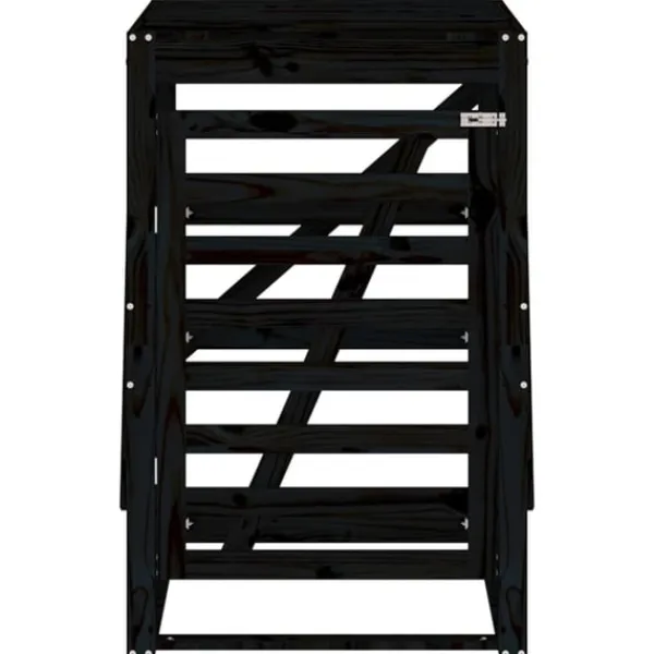 Online Skjul för sopkärl 84x90x128,5 cm svart massiv furu Kompostering