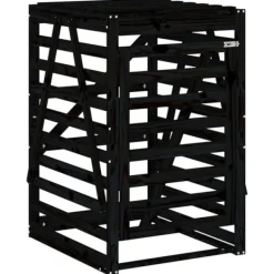 vidaXL Skjul för sopkärl 84x90x128,5 cm svart massiv furu