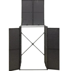 Sale Skjul för soptunna svart 70x80x117 cm konstrotting Skjul, Garage & Carports
