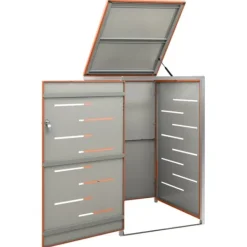 Hot Skjul till ett sopkärl 69x77,5x112,5 cm rostfritt stål Skjul, Garage & Carports