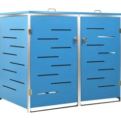 Online Skjul till två sopkärl 138x77,5x112,5 cm rostfritt stål Skjul, Garage & Carports