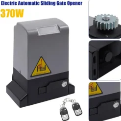Skjutgrindsöppnare - Grindmotor - 370 W - IP44 - Max 600 kg - 1400 varv/min - 12 m/min - Fjärrkontroll & nycklar - Grå