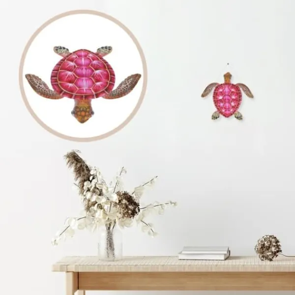 Sköldpadda Väggdekor Trädgård prydnad 30,3x28x1,8cm - Grön