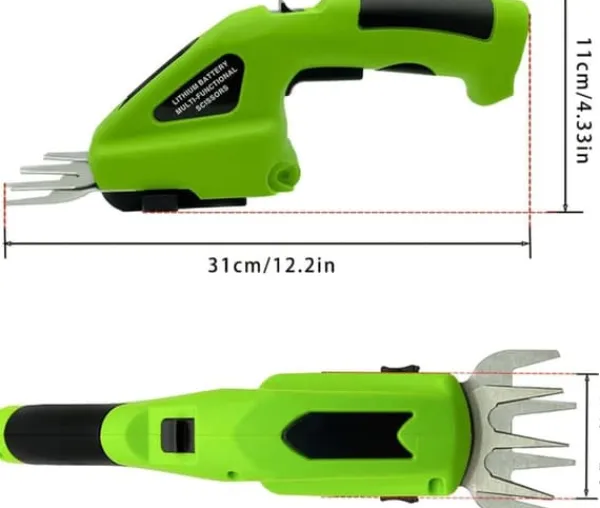 Sladdlös 2-i-1 Häcksax & Grästrimmer – 7,2V Elektrisk Trimmer för Trädgård, Gräsmatta och Buskar Trädgårdsmaskiner