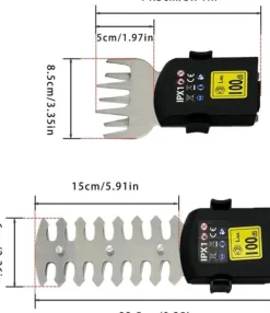 Sladdlös 2-i-1 Häcksax & Grästrimmer – 7,2V Elektrisk Trimmer för Trädgård, Gräsmatta och Buskar Trädgårdsmaskiner