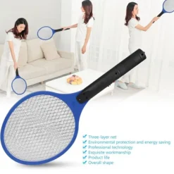New Sladdlös Uppladdningsbar Elektrisk Flugmygg Smälla Bug Zapper Racket Insektdödare Blå Flugsmällor