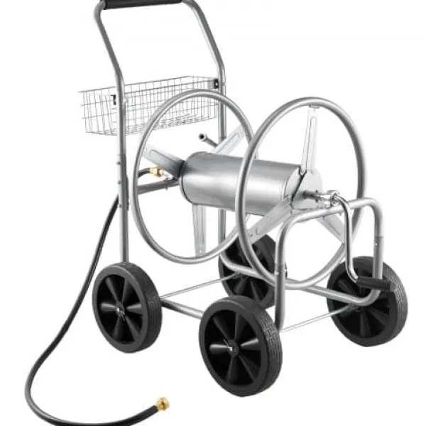 Clearance Slangvagn, 85,5x55x89 cm, Silver, Förvaring i stål Bevattning