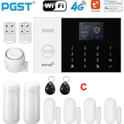 Smart Alarm System, Mobil Kontroll, Rörelsedetektionssensorer,C, EU-kontakt