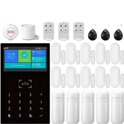 Smart Hem Larm System, App Kontroll, 99 Zons Stöd,4G-F, EU-plugg