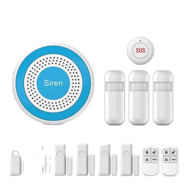 Best Smart Hem Larm System, Trådlös Anslutning, App-Styrd,EU Kontakt, WiFi Larm Kit D Hemlarmsystem