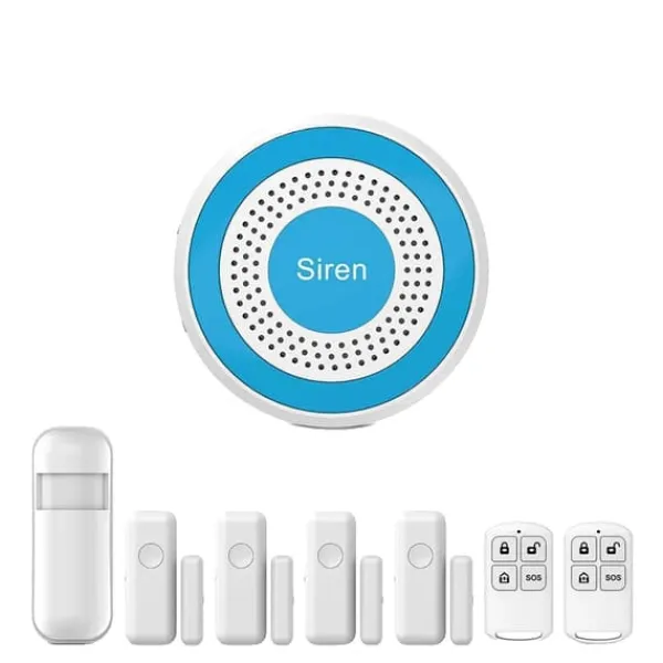 Smart Hem Larm System, Trådlös Anslutning, App-Styrd,EU Kontakt, WiFi Larm Kit G Hemlarmsystem