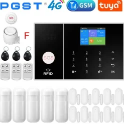 Online Smart Hem Larm System, WiFi & 4G Anslutning, Rörelsedetektering,EU-kontakt, F Hemlarmsystem