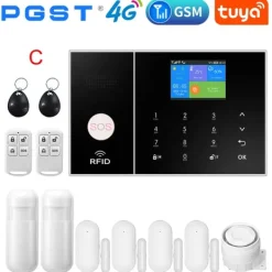 Best Smart Hem Larm System, WiFi & 4G Anslutning, Rörelsedetektering,C, EU-kontakt Hemlarmsystem