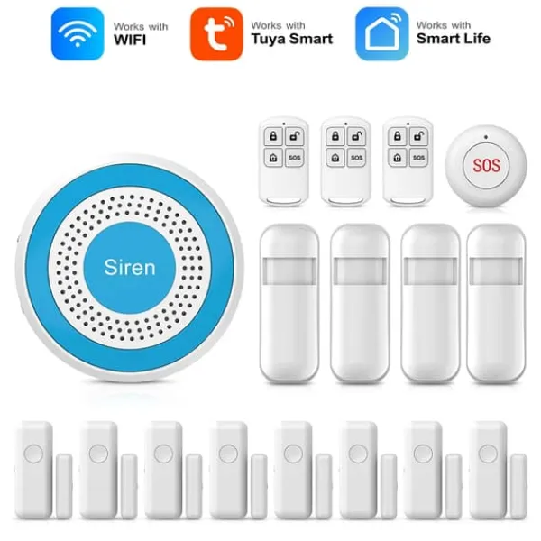 Smart Hem Säkerhetssystem, Trådlös Anslutning, APP Kontroll,E-EU