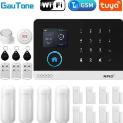 Best Smart inbrottssäkerhetsalarmssystem, 99 zoner, kompatibelt med smarta hemplattformar,EU Plug-b, E-103 Hemlarmsystem