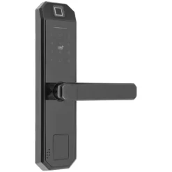 Online Smartlås, Fingeravtryck & Lösenordsåtkomst, Hållbar Zinklegering, Modern Touchkontroll,Ja, svart Hemlarmsystem