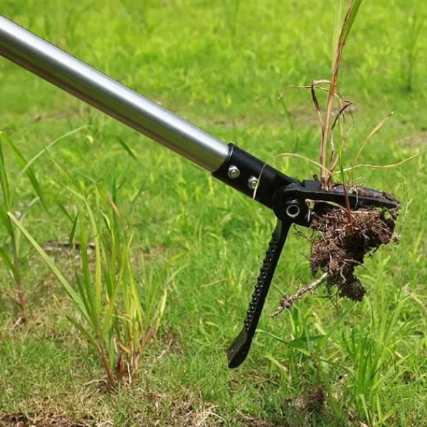 Smidig och praktisk Ogräsupptagare med fotstöd 100cm