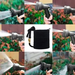 Viking Choice Smidig trädgårdsslang - 10-30 meter - med sprutpistol - svart